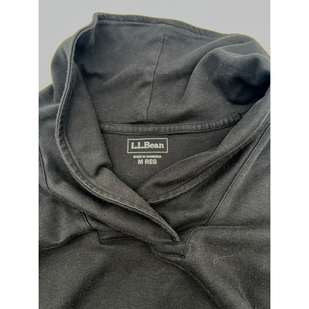 LL Bean Womens‎ Black 100% Cotton Casual Pullover Long Sleeve Minimalist Top M - Picture 3 of 7